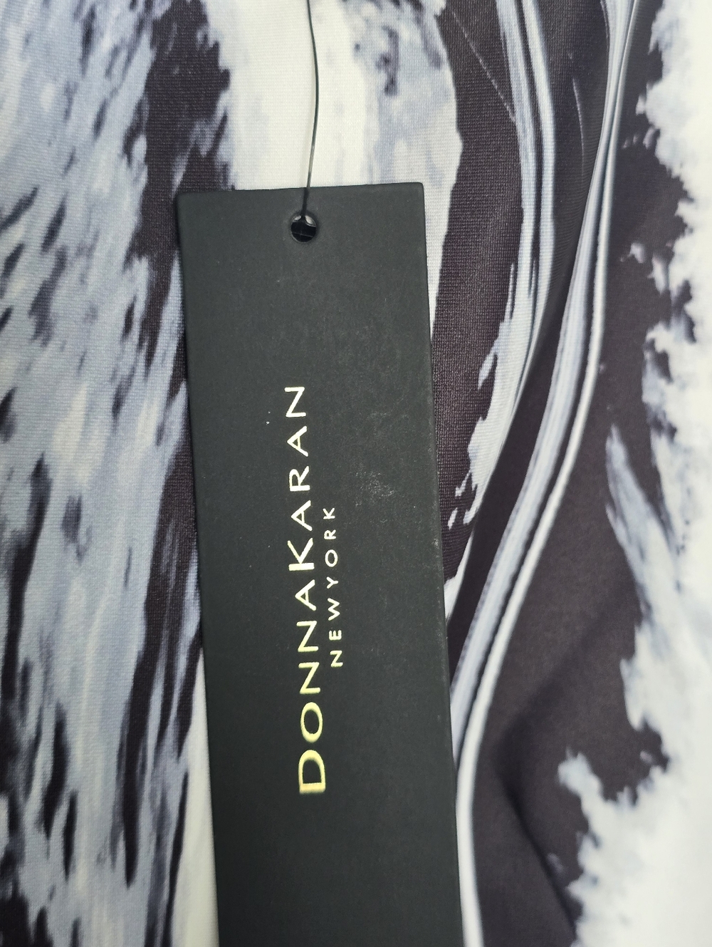 Donna Karan Black White Abstract Print Sheath Dress Sz 2 Sleeveless NWT Cocktail - Picture 6 of 10